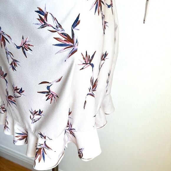 Stylestalker Penny Mini Wrap Dress Off White Bird of Paradise Print Size Small - Picture 7 of 15